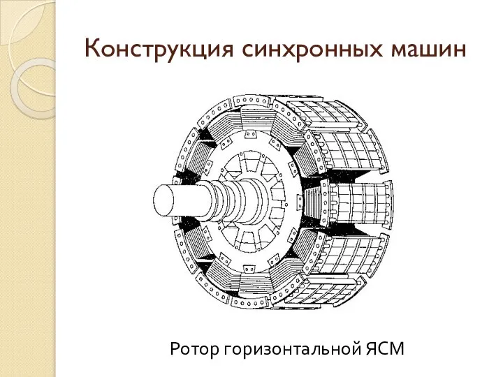 Конструкция синхронных машин Ротор горизонтальной ЯСМ