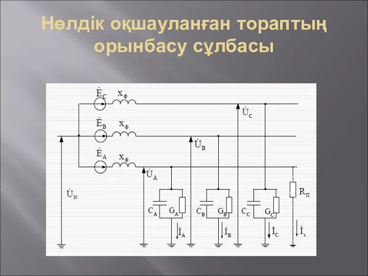 Нөлдік оқшауланған тораптың орынбасу сұлбасы