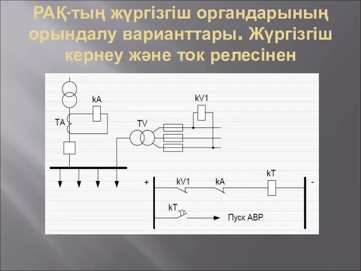 РАҚ-тың жүргізгіш органдарының орындалу варианттары. Жүргізгіш кернеу және ток релесінен