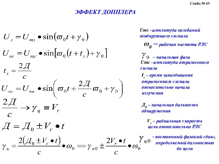 ЭФФЕКТ ДОППЛЕРА Слайд № 43