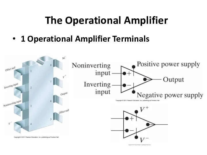 The Operational Amplifier 1 Operational Amplifier Terminals