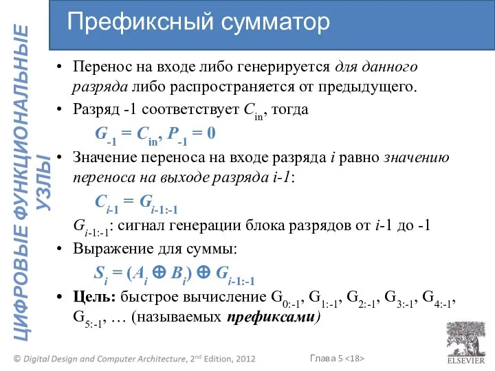 Перенос на входе либо генерируется для данного разряда либо распространяется от