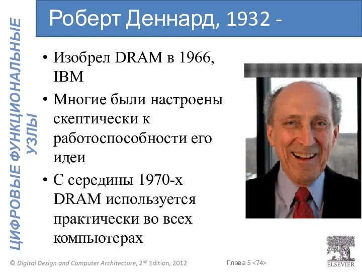 Изобрел DRAM в 1966, IBM Многие были настроены скептически к работоспособности