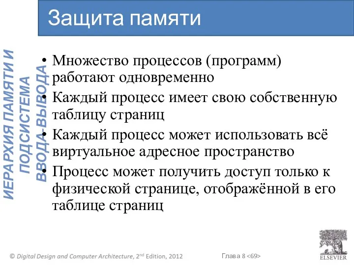 Множество процессов (программ) работают одновременно Каждый процесс имеет свою собственную таблицу