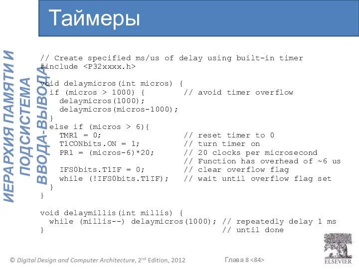 // Create specified ms/us of delay using built-in timer #include void