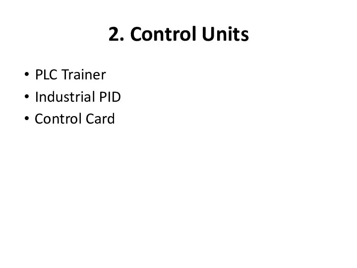 2. Control Units PLC Trainer Industrial PID Control Card
