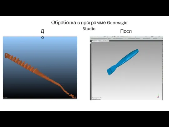 Обработка в программе Geomagic Studio До После