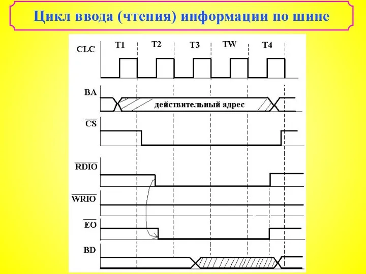 Цикл ввода (чтения) информации по шине