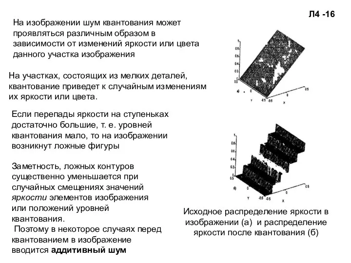 Если перепады яркости на ступеньках достаточно большие, т. е. уровней квантования