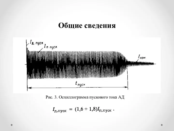 Общие сведения Рис. 3. Осциллограмма пускового тока АД