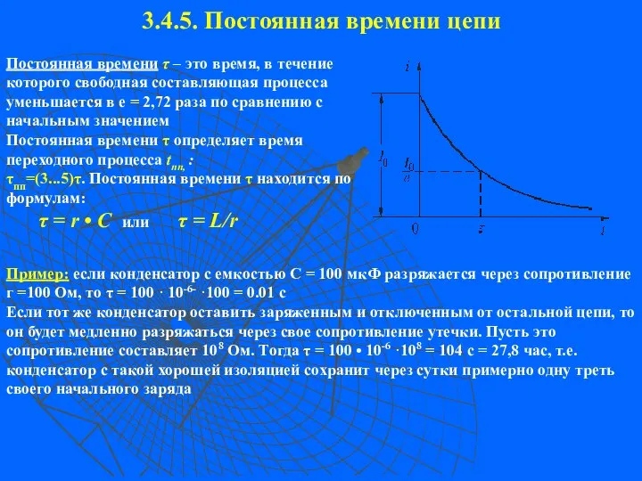 3.4.5. Постоянная времени цепи