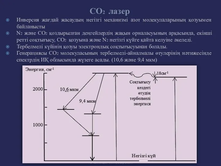 Инверсия жағдай жасаудың негізгі механизмі азот молекулаларының қозуымен байланысты N2 және