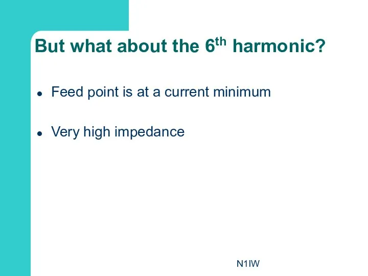 N1IW But what about the 6th harmonic? Feed point is at