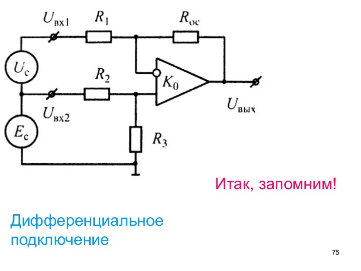 Дифференциальное подключение Итак, запомним!