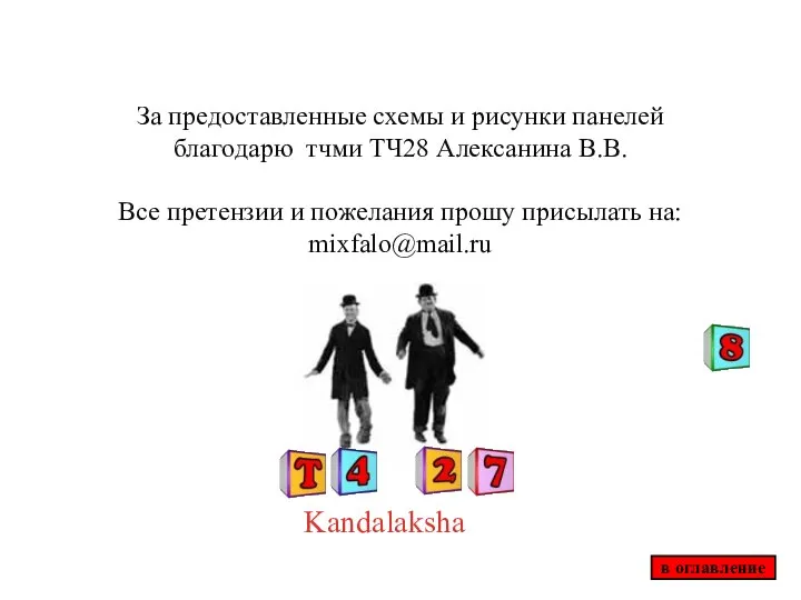 в оглавление Kandalaksha За предоставленные схемы и рисунки панелей благодарю тчми