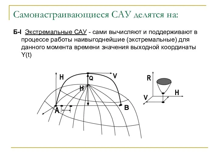 Самонастраивающиеся САУ делятся на: Б-I Экстремальные САУ - сами вычисляют и