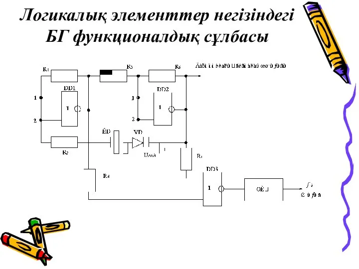 Логикалық элементтер негізіндегі БГ функционалдық сұлбасы