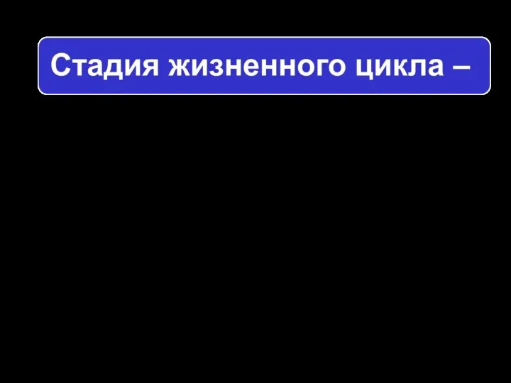 часть жизненного цикла, которая характеризуется определенным состоянием изделия, совокупностью видов работ,