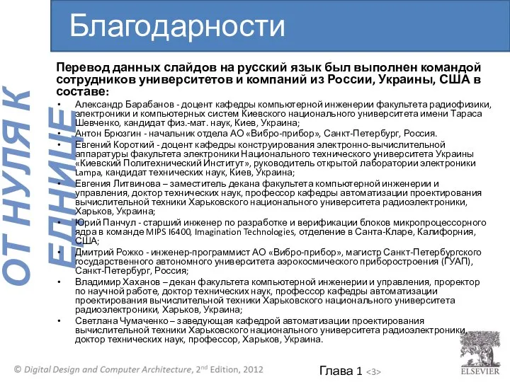 Благодарности Перевод данных слайдов на русский язык был выполнен командой сотрудников
