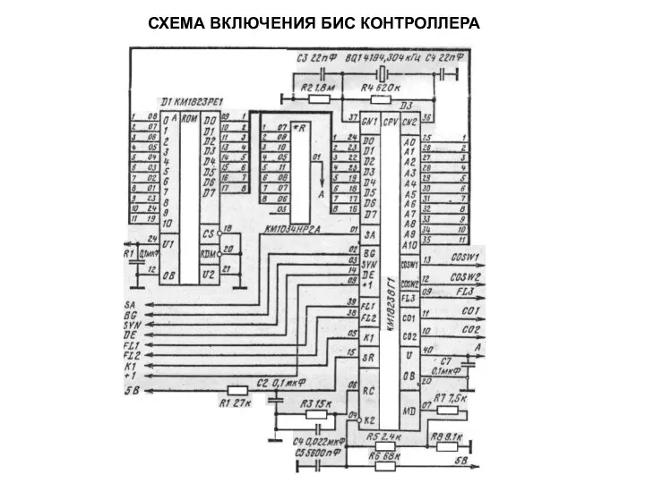 СХЕМА ВКЛЮЧЕНИЯ БИС КОНТРОЛЛЕРА