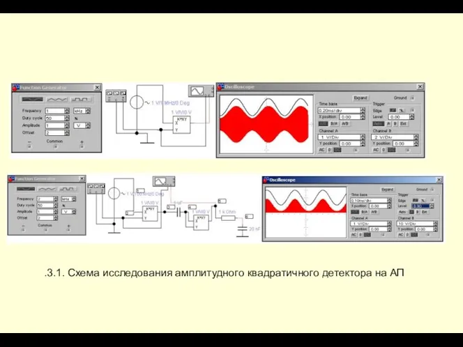 .3.1. Схема исследования амплитудного квадратичного детектора на АП