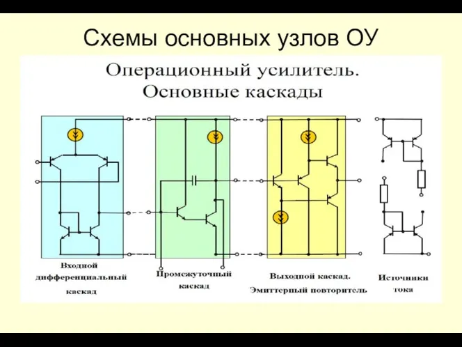 Схемы основных узлов ОУ