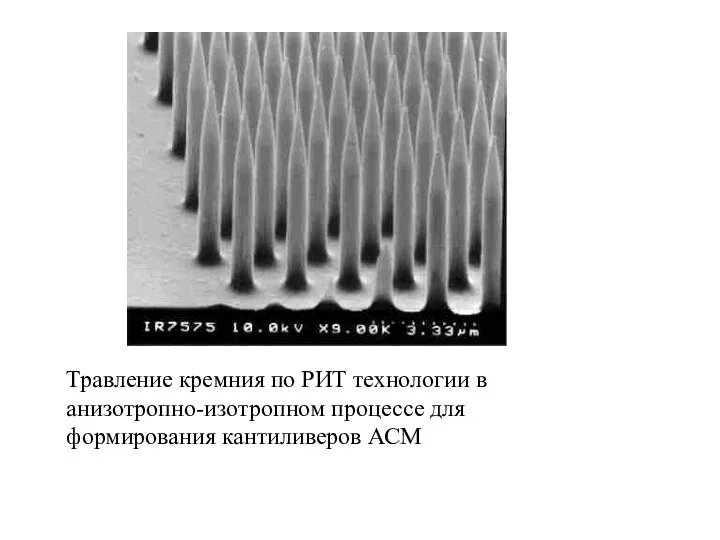 Травление кремния по РИТ технологии в анизотропно-изотропном процессе для формирования кантиливеров АСМ