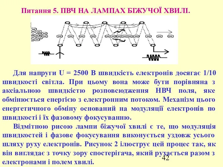 Питання 5. ПВЧ НА ЛАМПАХ БІЖУЧОЇ ХВИЛІ. Для напруги U =