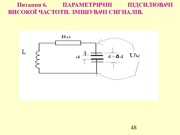 Питання 6. ПАРАМЕТРИЧНІ ПІДСИЛЮВАЧІ ВИСОКОЇ ЧАСТОТИ. ЗМІШУВАЧІ СИГНАЛІВ.