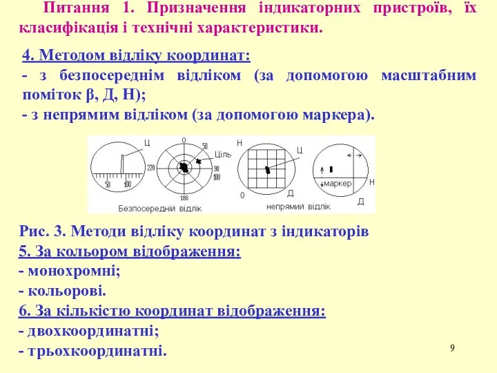 Питання 1. Призначення індикаторних пристроїв, їх класифікація і технічні характеристики. 4.