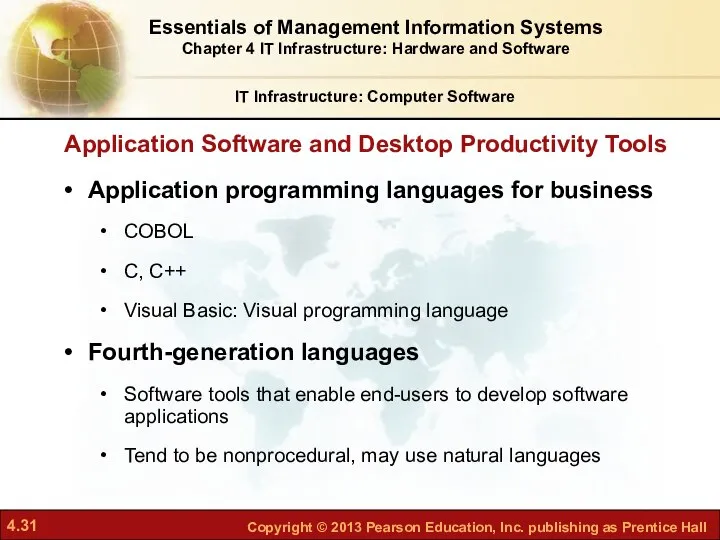 Application Software and Desktop Productivity Tools Application programming languages for business