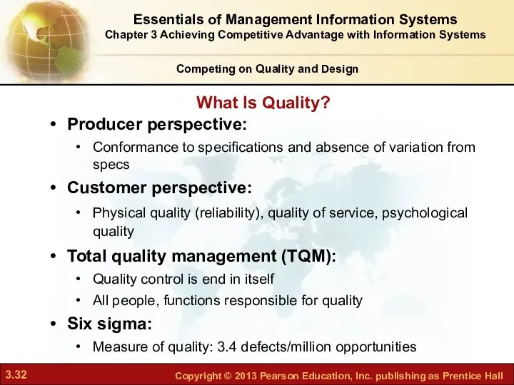 What Is Quality? Competing on Quality and Design Producer perspective: Conformance