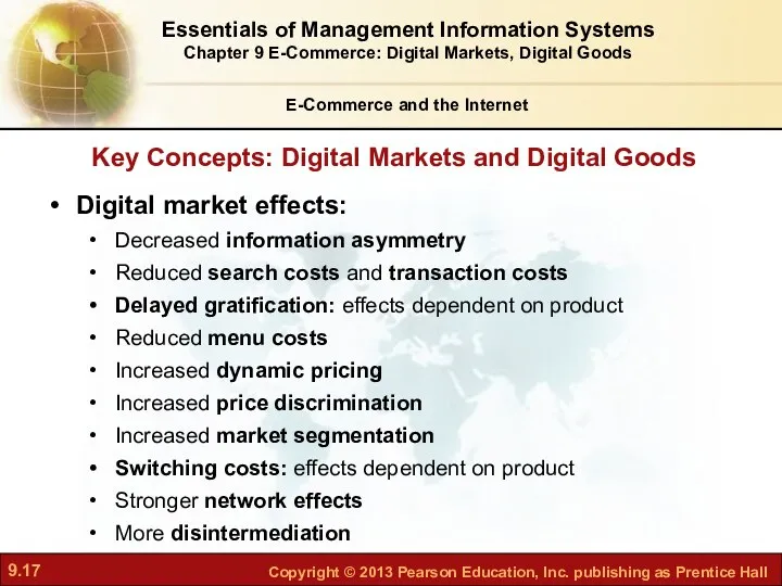 Key Concepts: Digital Markets and Digital Goods E-Commerce and the Internet