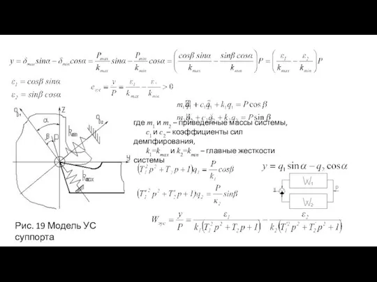 Рис. 19 Модель УС суппорта где m1 и m2 – приведенные