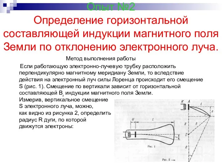 Опыт №2 Определение горизонтальной составляющей индукции магнитного поля Земли по отклонению