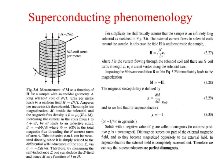 Superconducting phenomenology