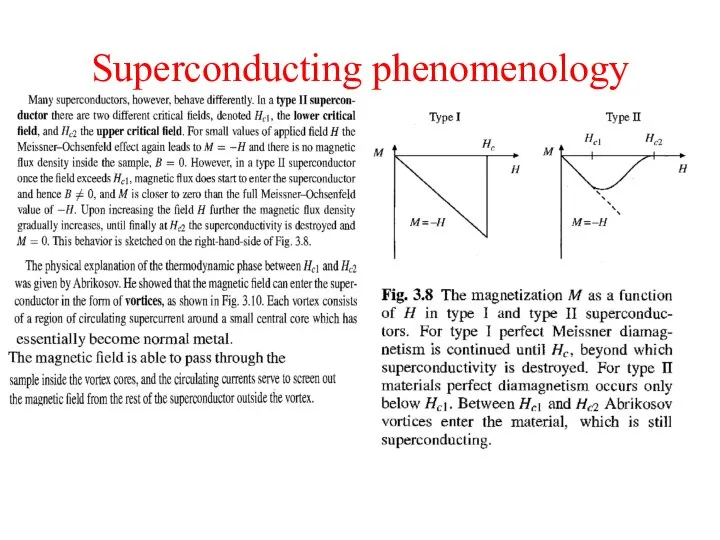 Superconducting phenomenology