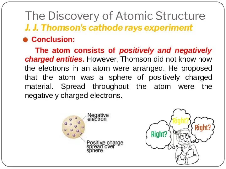 The Discovery of Atomic Structure J. J. Thomson's cathode rays experiment