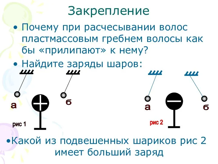 Закрепление Почему при расчесывании волос пластмассовым гребнем волосы как бы «прилипают»