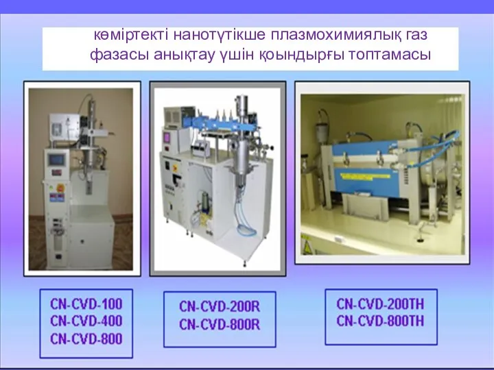 көмiртектi нанотүтікше плазмохимиялық газ фазасы анықтау үшiн қоындырғы топтамасы