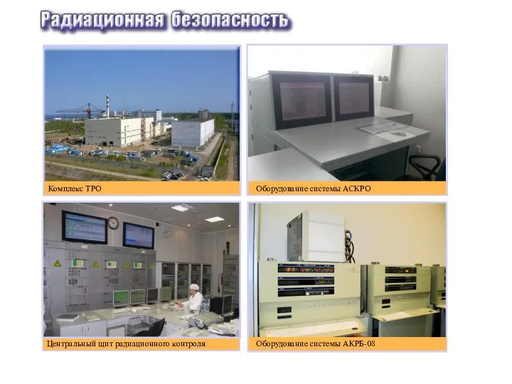 Комплекс ТРО Оборудование системы АСКРО Центральный щит радиационного контроля Оборудование системы АКРБ-08