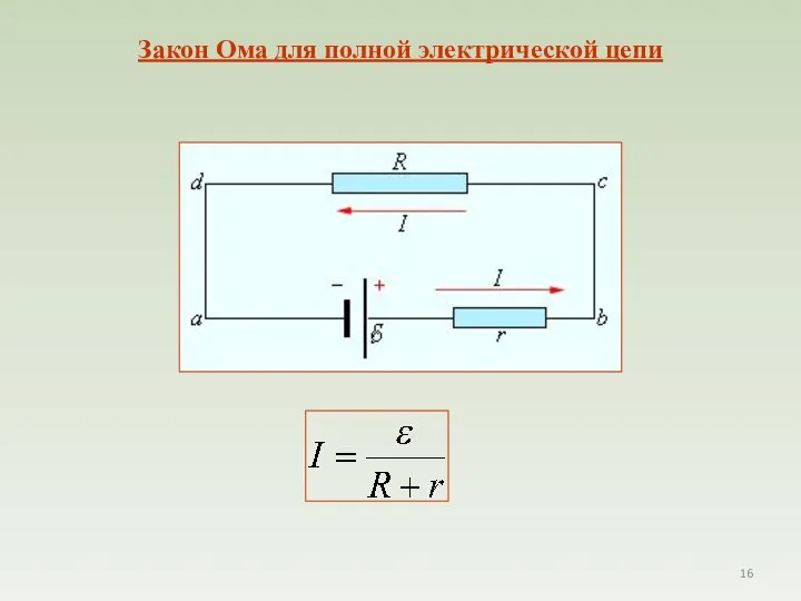 Закон Ома для полной электрической цепи