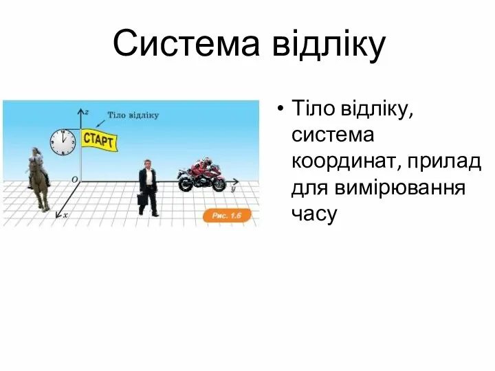 Тіло відліку, система координат, прилад для вимірювання часу Система відліку