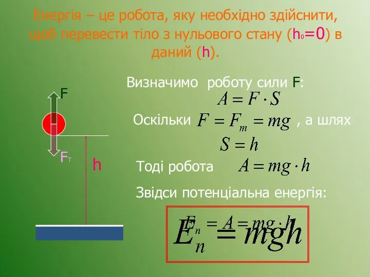 Енергія – це робота, яку необхідно здійснити, щоб перевести тіло з