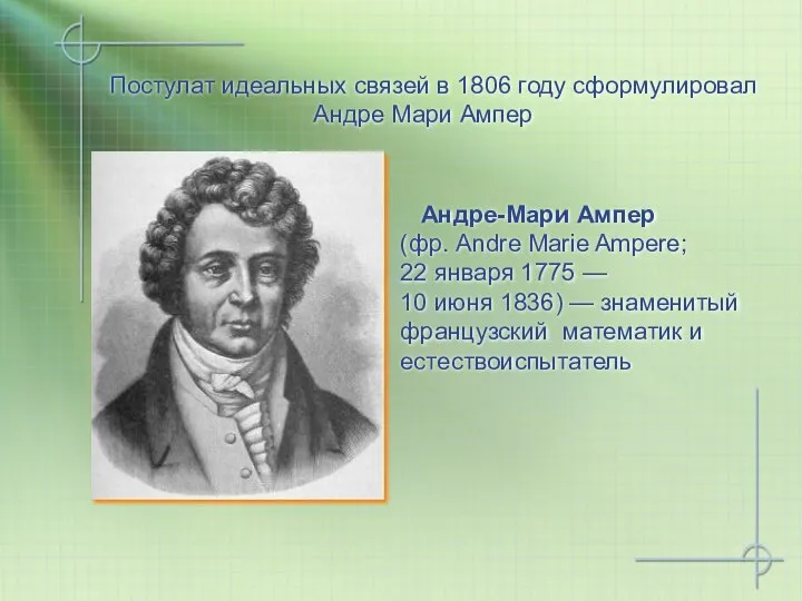 Андре-Мари Ампер (фр. Andre Marie Ampere; 22 января 1775 — 10