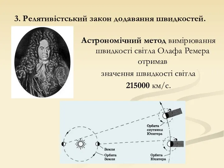 Астрономічний метод вимірювання швидкості світла Олафа Ремера отримав значення швидкості світла