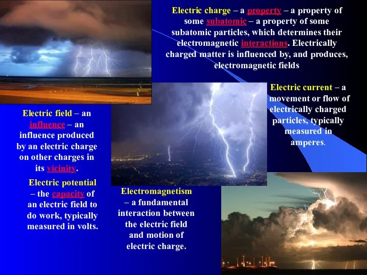 Electric charge – a property – a property of some subatomic