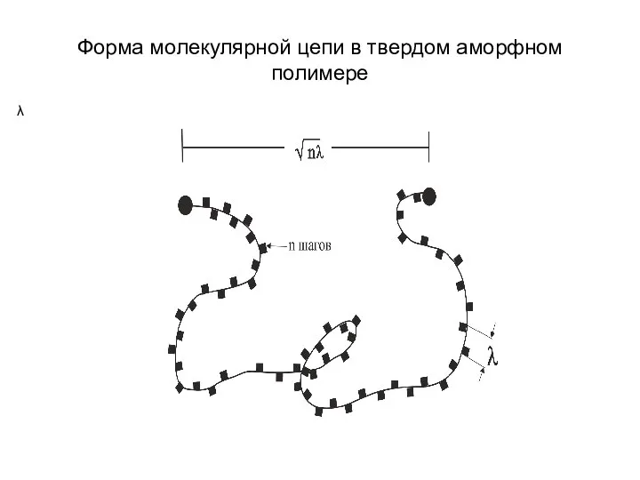 Форма молекулярной цепи в твердом аморфном полимере λ