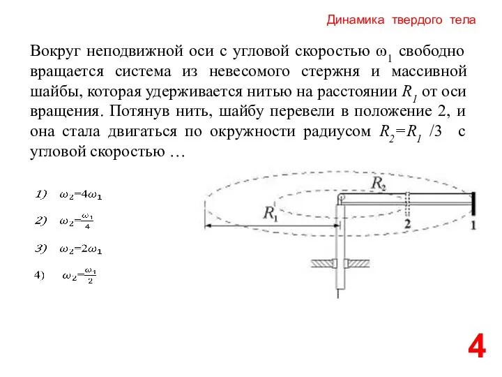 Динамика твердого тела 4 Вокруг неподвижной оси с угловой скоростью ω1