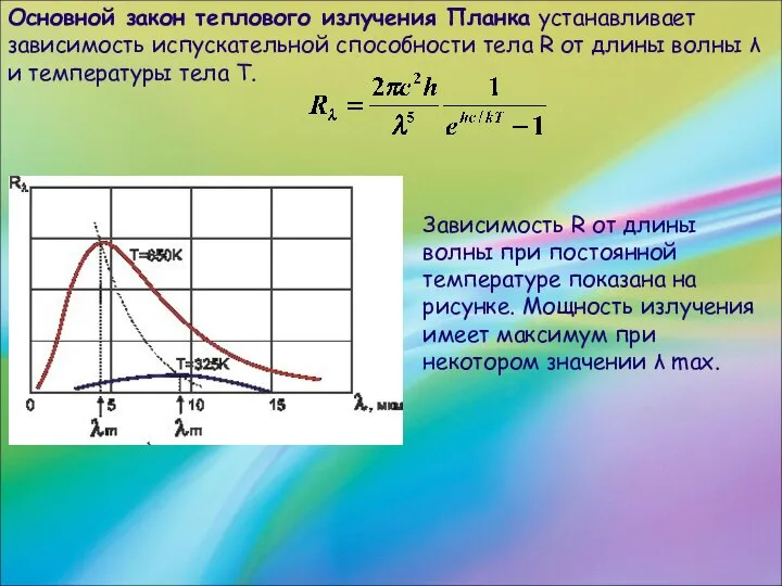 Тепловой закон планка